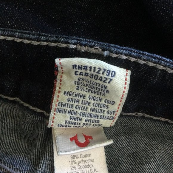 True Religion Straight Leg Dark Wash Jeans, 29 - Picture 8 of 11